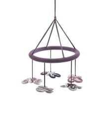 Smallstuff - Hanging Mobile Butterflies - Aubergine/silver