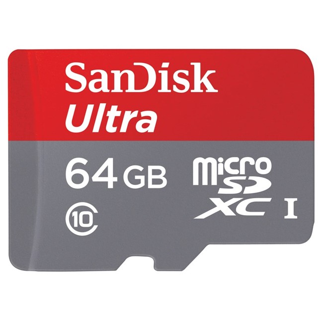 SanDisk MicroSDHC Ultra 64GB Android adapter, C10 80MB/SEK
