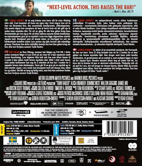 Tomb Raider (Alicia Vikander) (4K Blu-Ray)
