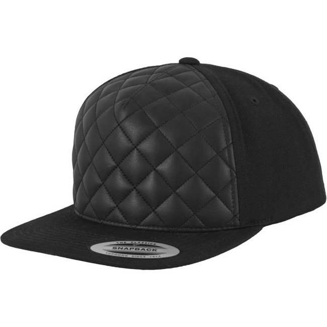Flexfit Diamond Quilted Snapback Cap - black