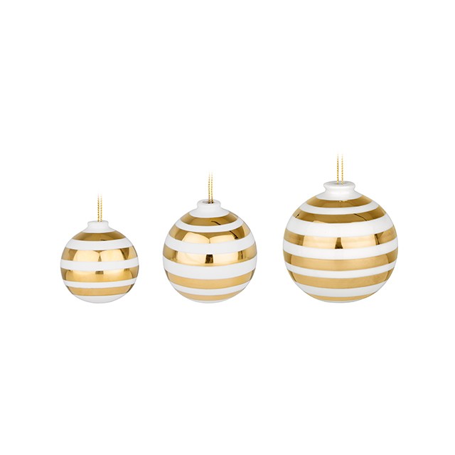 Kähler - Omaggio Christmas Balls 3-pack - Gold (692401)