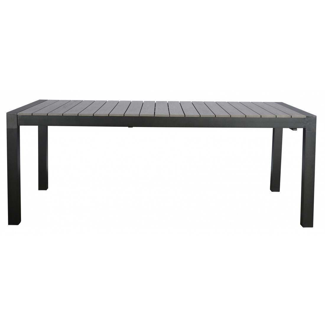 Living Outdoor - Lyoe Garden Table 205/275 x 100 cm - Aluminium/Polywood - Black/Grey (629100)