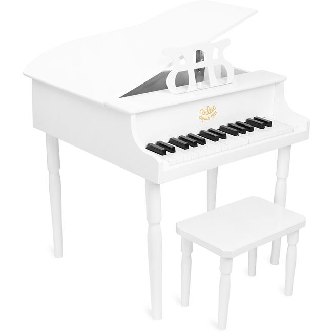 Vilac - White grand piano and stool (8361)