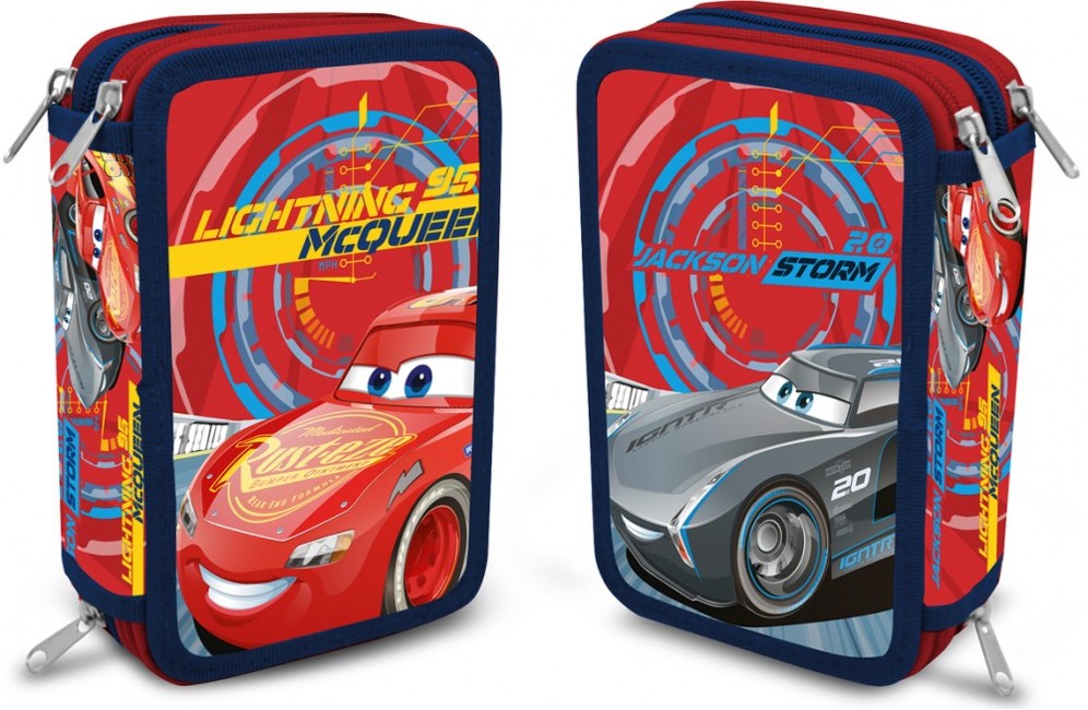 43-pieces Cars Lightning McQueen  Penalhuse Triple School Set 3D Pencil Case