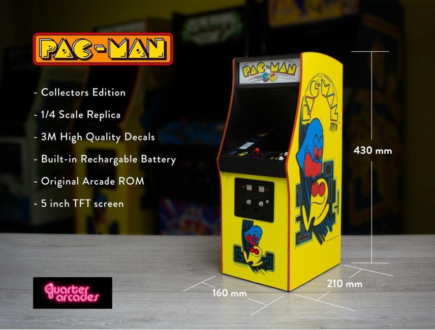 Pac Man 1/4th Scale Arcade Cabinet - Collectors