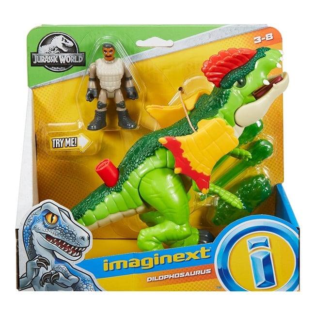 Imaginext Jurassic World Dilophosaurus & Agent Toy Figure