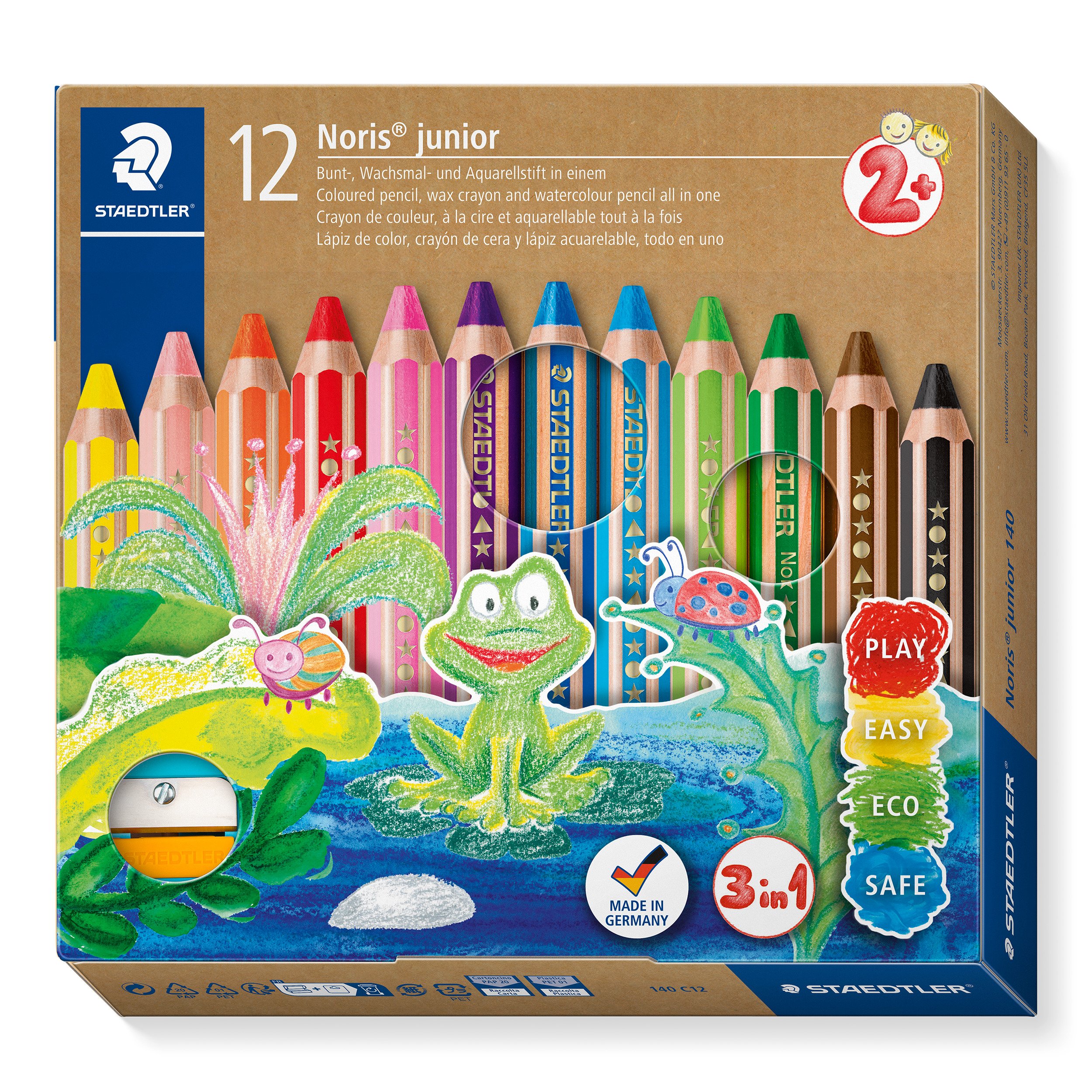 Staedtler - Noris Junior Chunky 3in1 coloured pencils, 12 pcs. (+2 years) (140 C12) - Leker