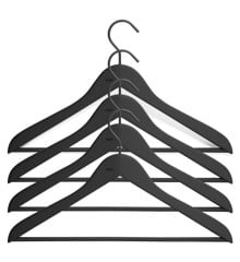 HAY - Soft Coat Hanger With Bar Slim Set of 4 - Black (500083)