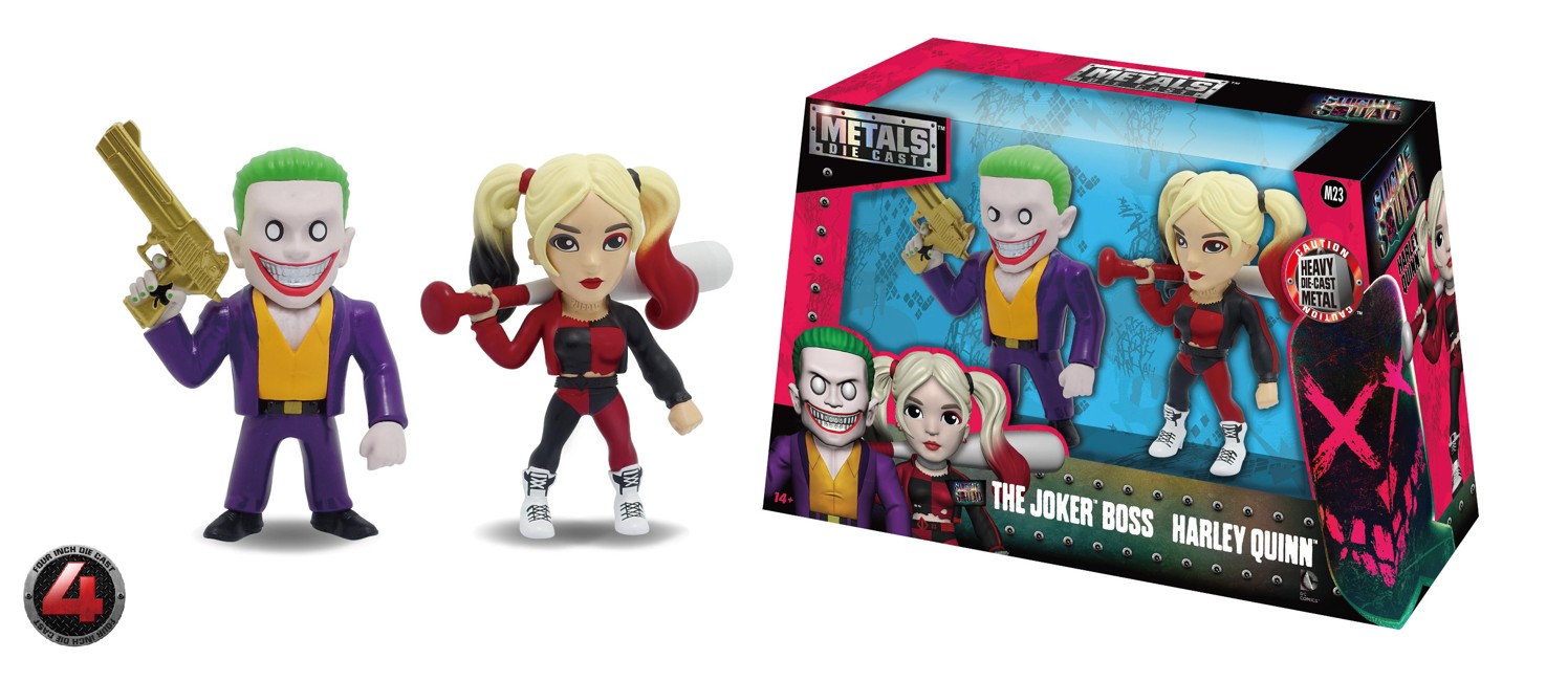 DC Comics Suicide Squad 2 Pack 4 inch Action Figure - Joker Boss and Harley Quinn