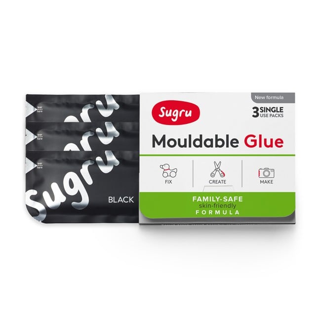 Sugru Mouldable Glue - Family-Safe - Skin-Friendly Formula - Black (3-pack)