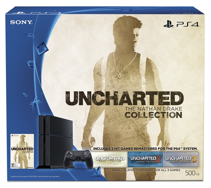 Playstation 4 Console 500GB - Uncharted: The Nathan Drake Collection + 90 days PSN Plus Bundle