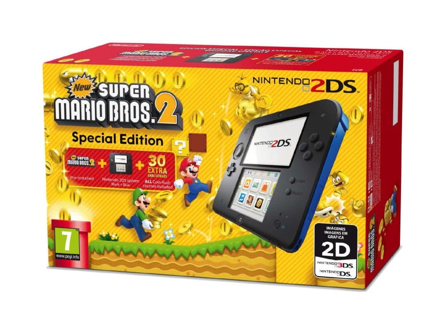 Nintendo 2DS Console - Black inkl. Super Mario Bros 2 Special Edition (Download)