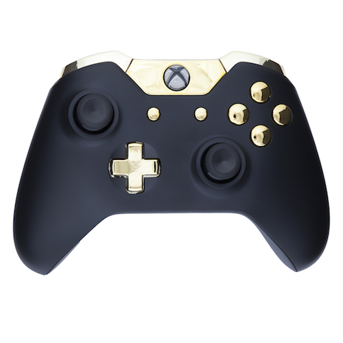 white black and gold xbox one controller