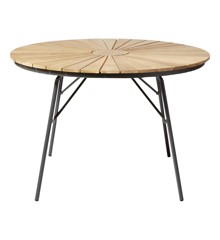 Cinas - Hard & Ellen Garden Table Ø 110 cm  - Aluminium/Teak  - Antracit (2520136)