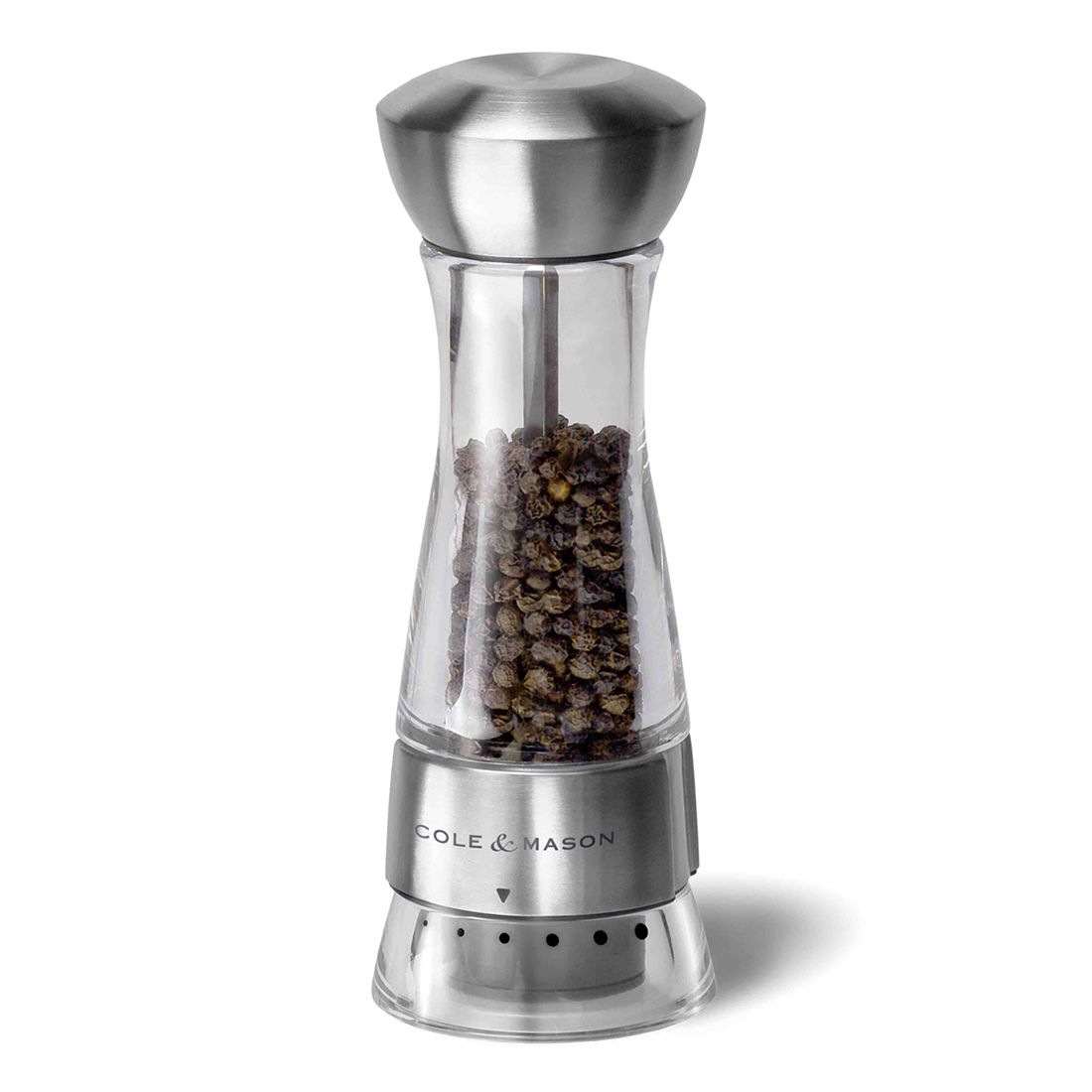 Cole Mason Gourmet Precision Windermere Acrylic and Stainless Steel Pepper Mill