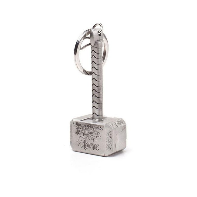Marvel Comics Thor Mjolnir Hammer 3D Metal Keychain - Silver (KE070702MAR)