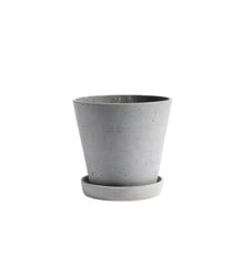 HAY - Flowerpot with saucer Large - Grey