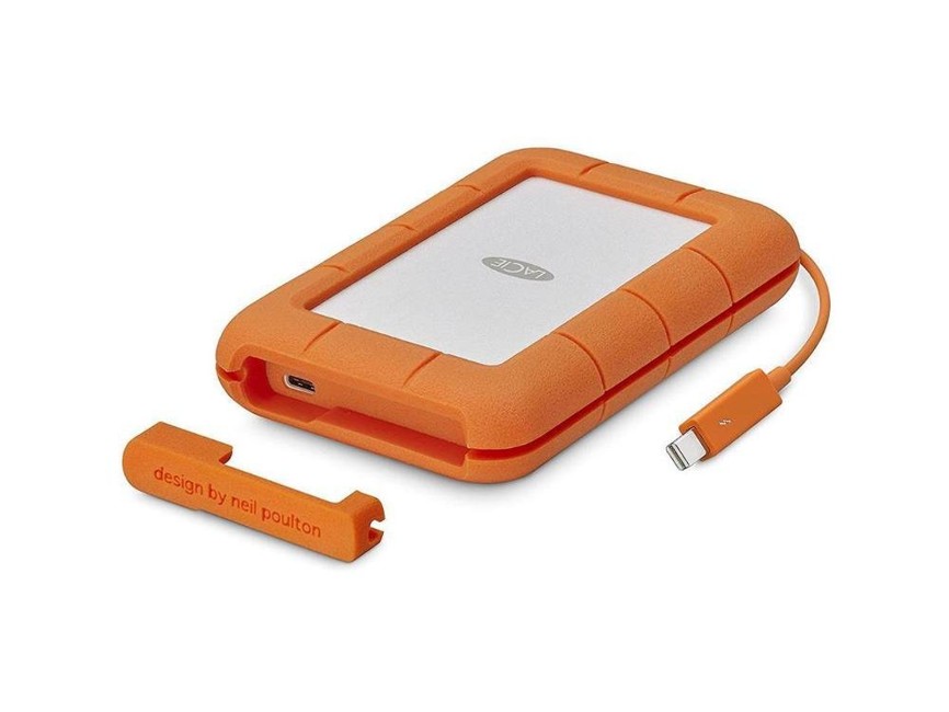 LaCie Rugged 2 TB Thunderbolt Plus USB-C Portable 2.5-Inch External Hard Drive for PC and Mac - Orange