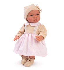 Asi - Leonora doll in pink and beige dress, 46 cm