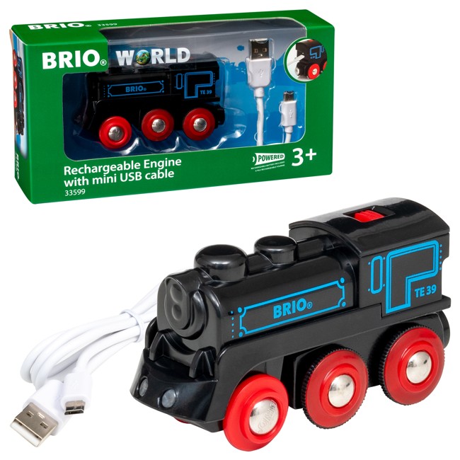 BRIO- Oppladbart lokomotiv med mini-USB-ledning (33599)