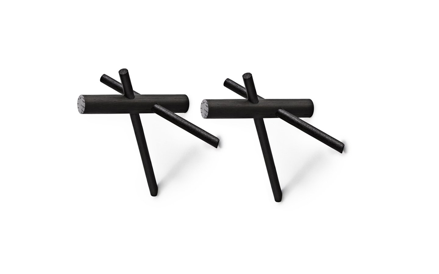 Normann Copenhagen - Sticks Hooks set of 2 - Black (380500)