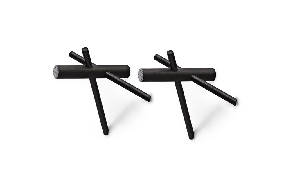 Normann Copenhagen - Sticks Hooks set of 2 - Sort