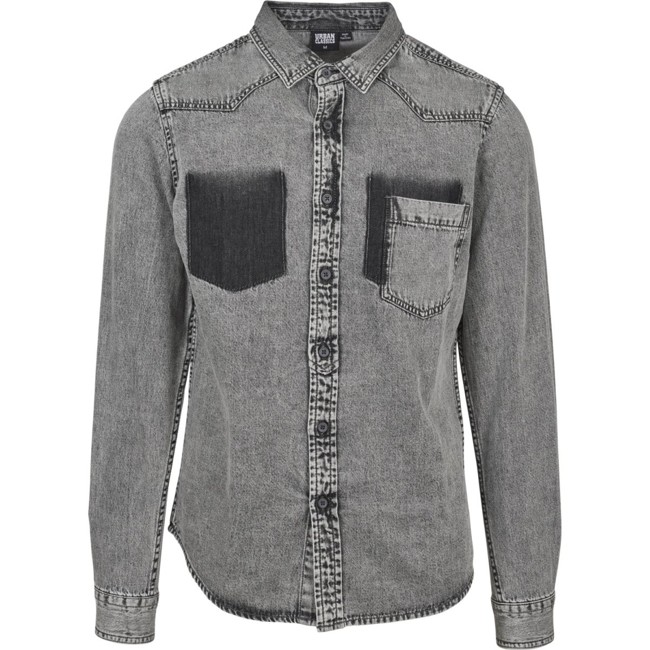 Urban Classics - DENIM Pocket Shirt grey wash