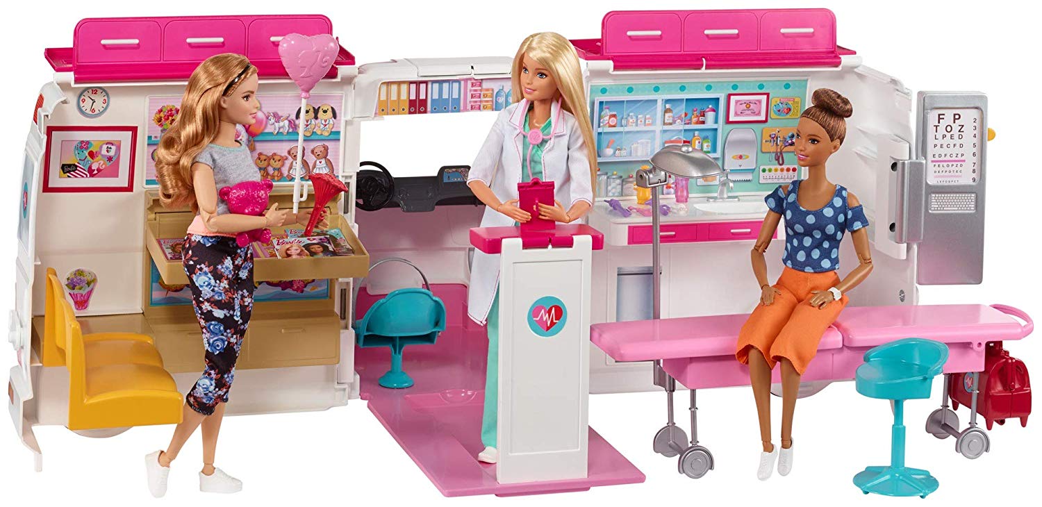 barbie ambulance care clinic vehicle