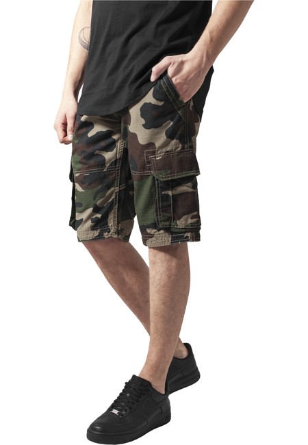 Urban Classics 'Fitted Cargo' Shorts - Wood Camo