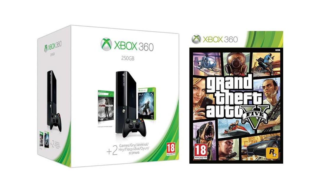 Koop Xbox 360 Slimline Console Grand Theft Auto V 5), Halo 4 & Tomb Raider Bundle
