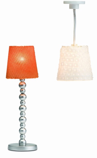 Lundby - Småland Dukkehus - Standerlampe og loftslampe (6038)