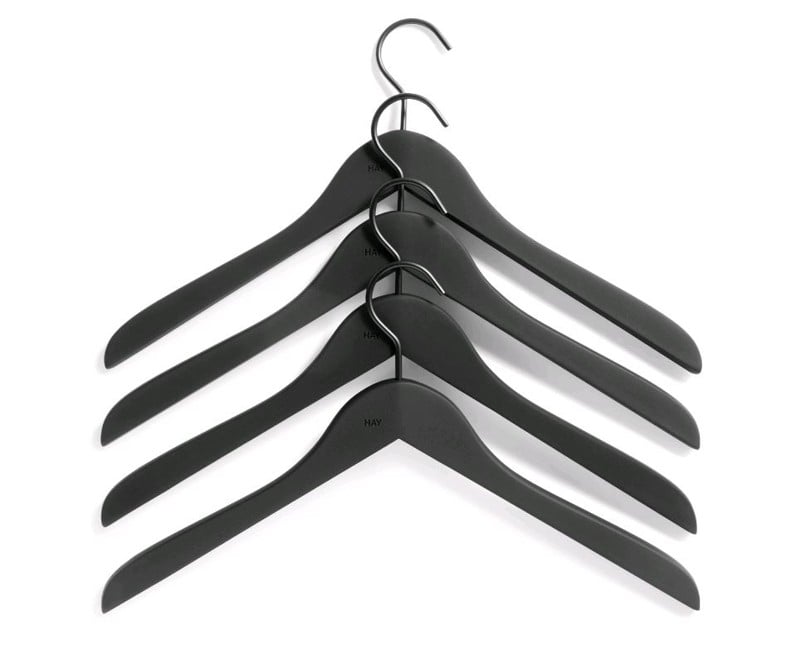 HAY - Hanger - Slim 4 stuks Zwart