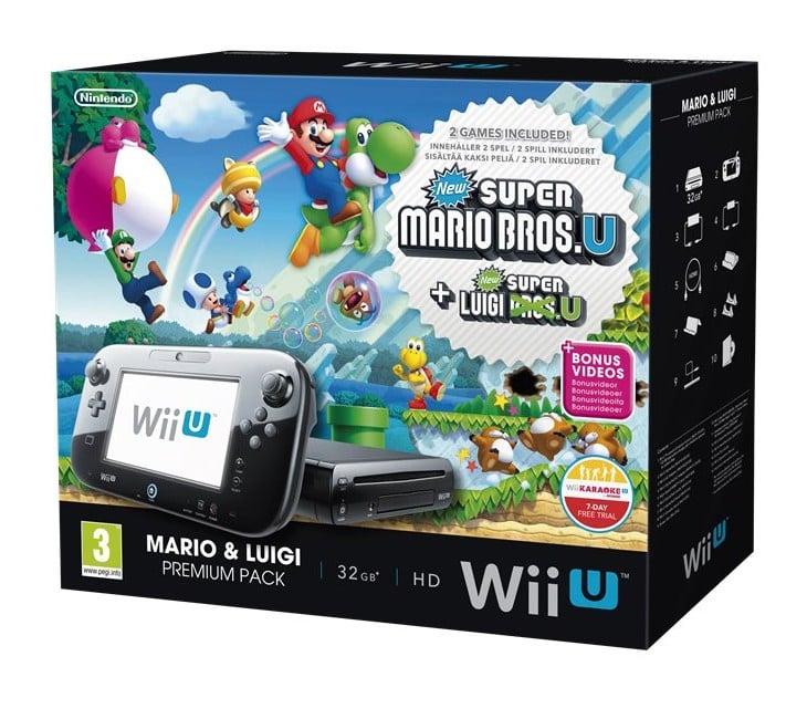 Køb Nintendo Wii U Console Black with New Super Mario & Luigi U