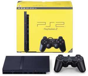 yellow ps2 console