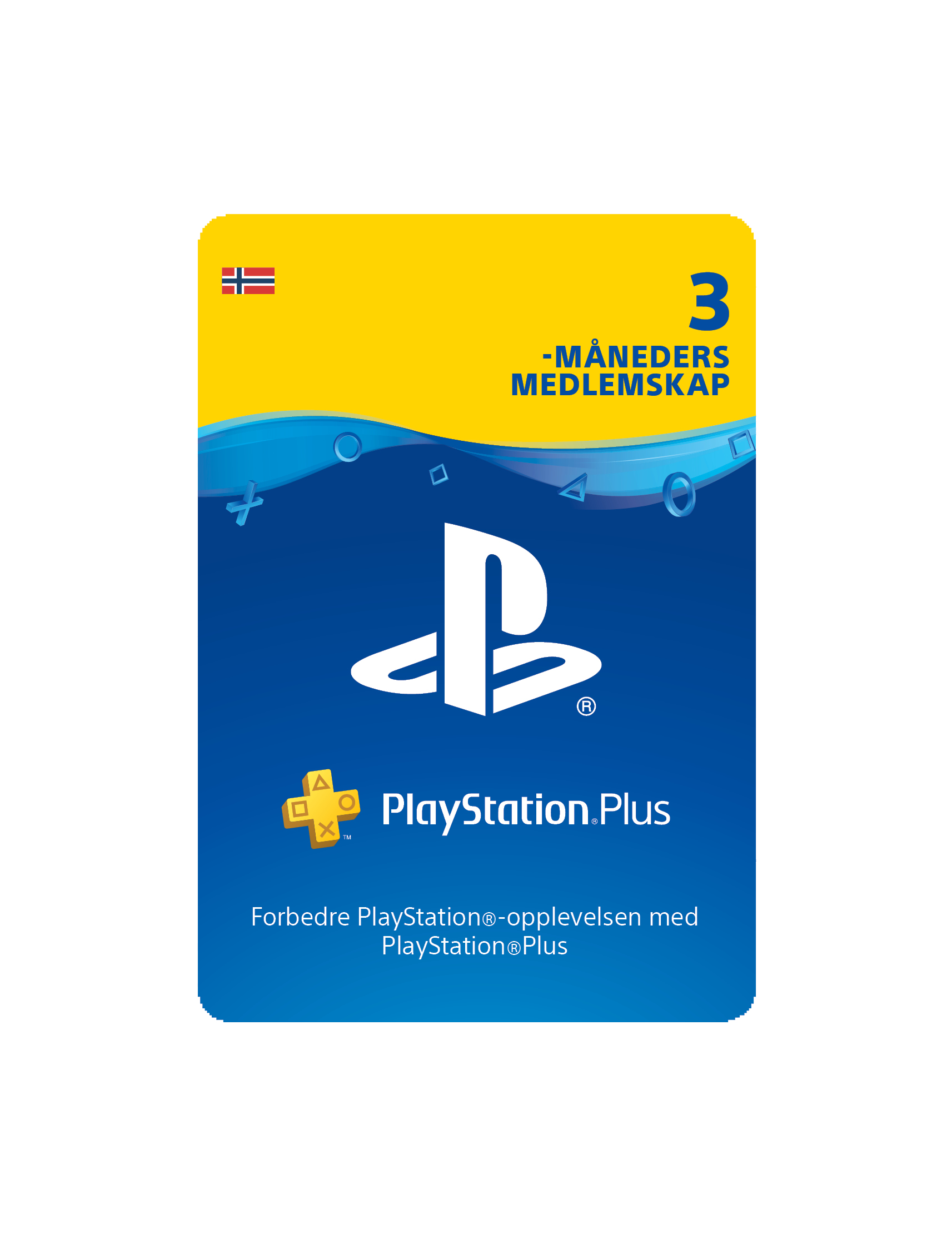 PSN Plus Card 3m Subscription NO (PS3/PS4/PS5/Vita) - Videospill og konsoller