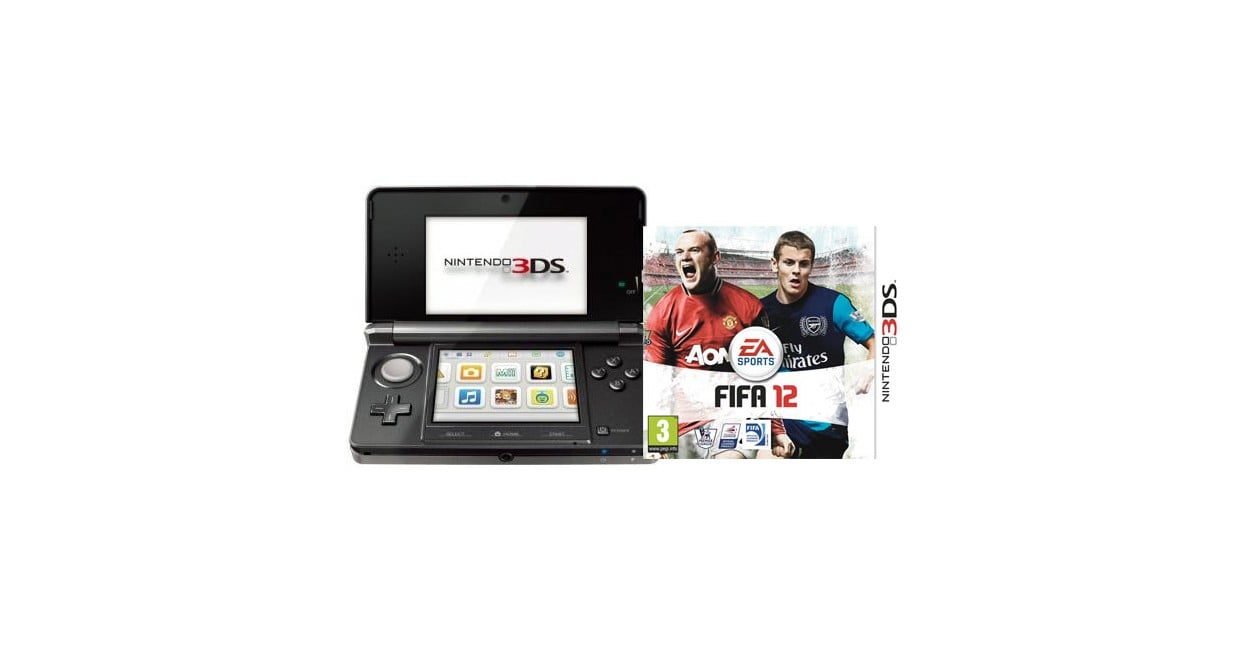 Nintendo 3DS Console - Black Bundle with Fifa 12 (Nordic)