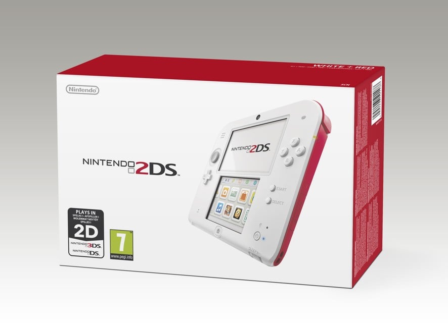 Nintendo 2DS Console - White & Red
