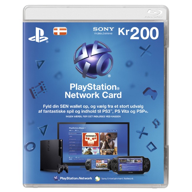 Køb Playstation Card 200 Kroner (Code via email) (PS3/PS4/PS5/Vita)