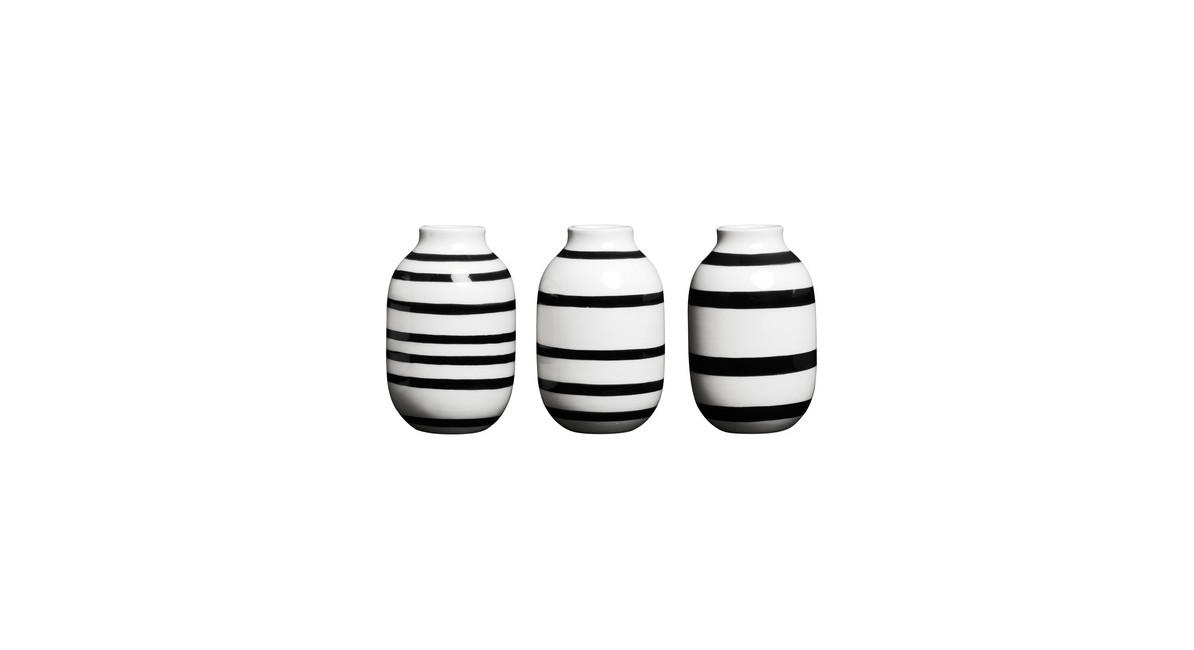 Kähler - Omaggio Miniature Vaser Sort (sæt á 3)