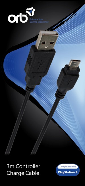 USB to Micro USB 3m Charge Cable (ORB)