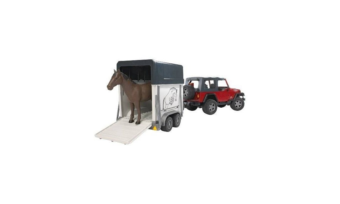 Buy Bruder - JEEP Wrangler Unlimited with horse trailer including 1 horse ( 2921)