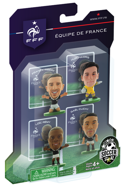 SoccerStarz - France 4 player blister pack B - Ribery, Lloris, Remy, Clichy