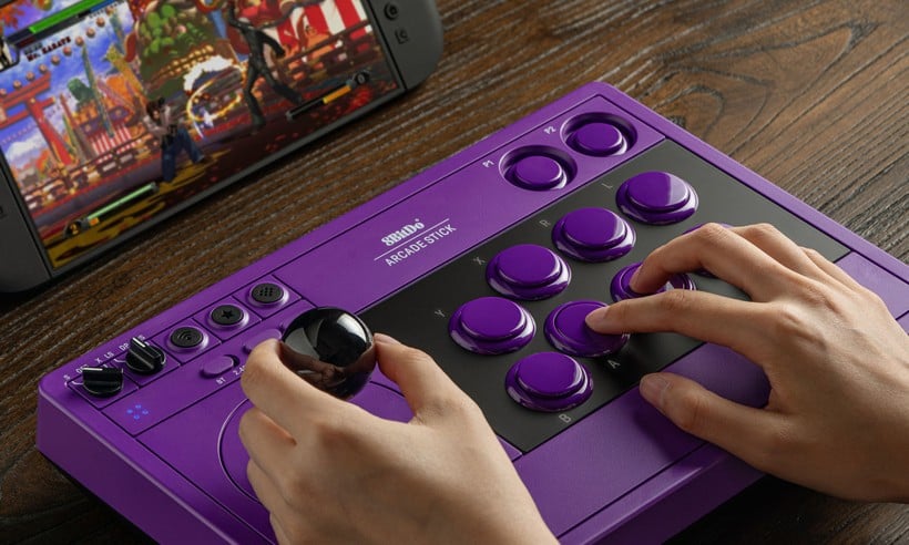8Bitdo – Arcade-sticka 2,4 GHz för PC och Nintendo Switch – Lila